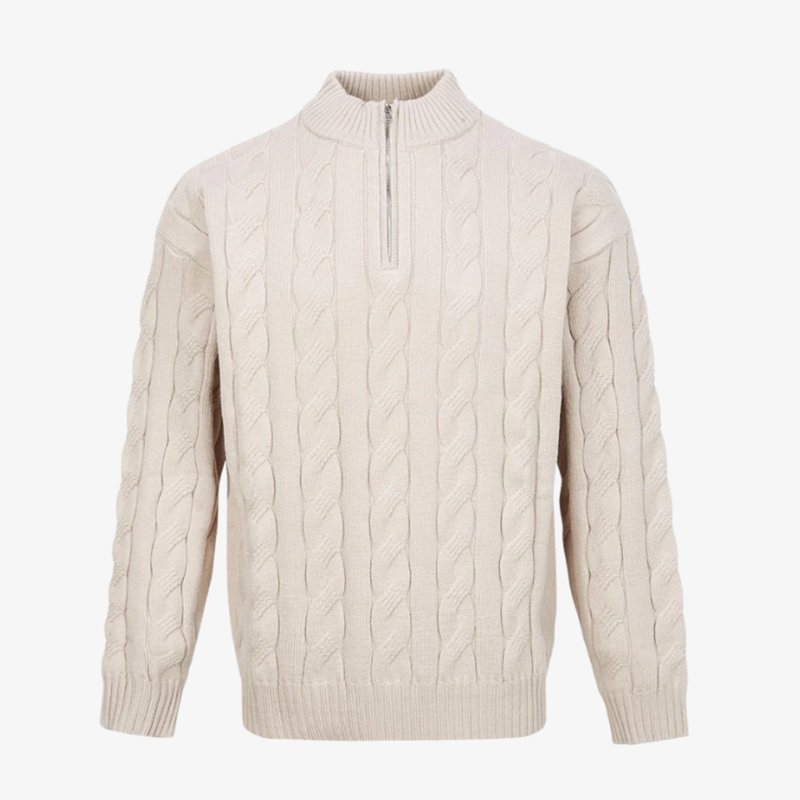 The Greenwich Quarter-Zip Cable Knit Sweater