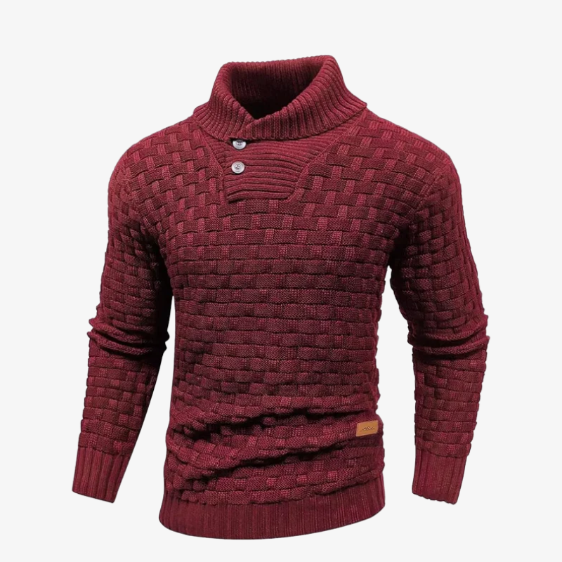 The Vermont Basket-Weave Shawl Collar Sweater