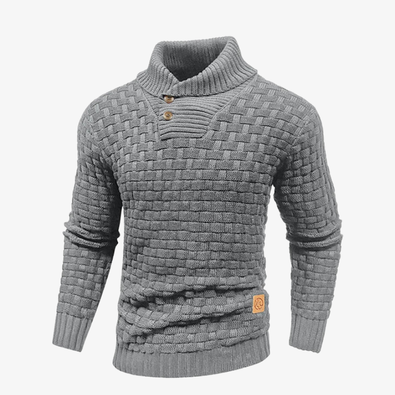 The Vermont Basket-Weave Shawl Collar Sweater