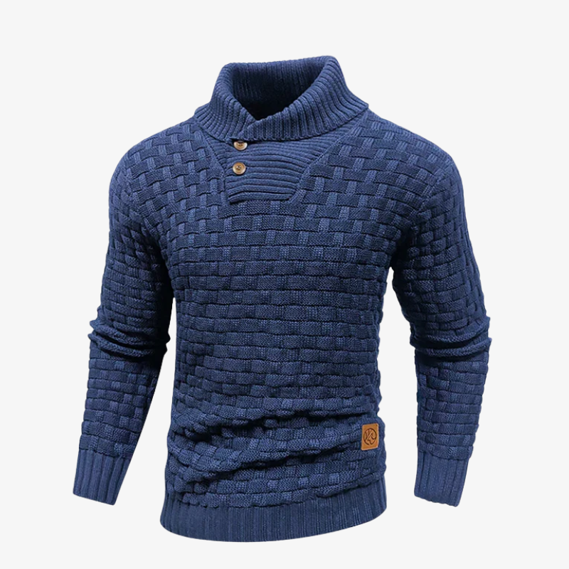 The Vermont Basket-Weave Shawl Collar Sweater