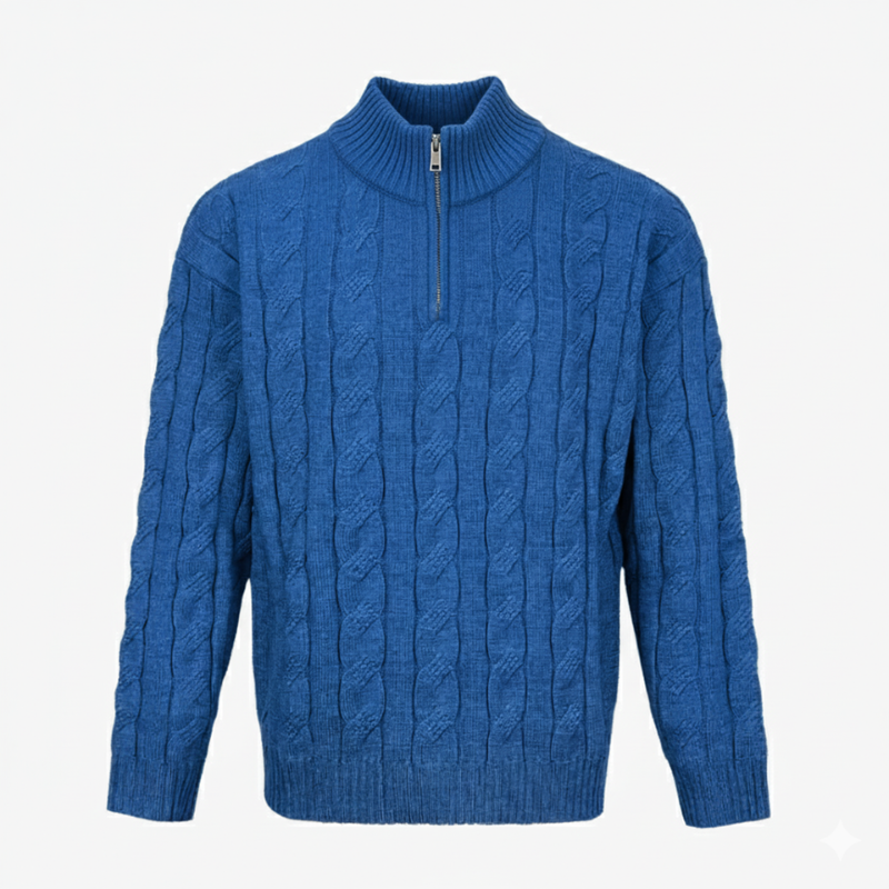 The Greenwich Quarter-Zip Cable Knit Sweater