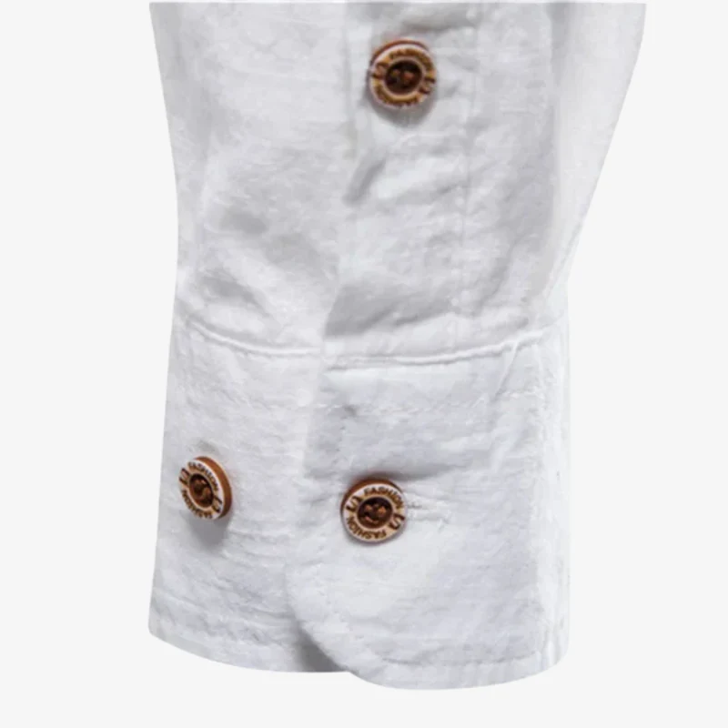 The Monaco Band-Collar Linen-Blend Shirt