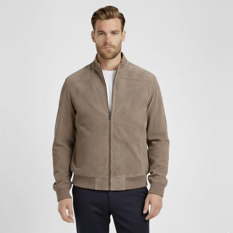 The Kensington Premium Suede Bomber Jacket