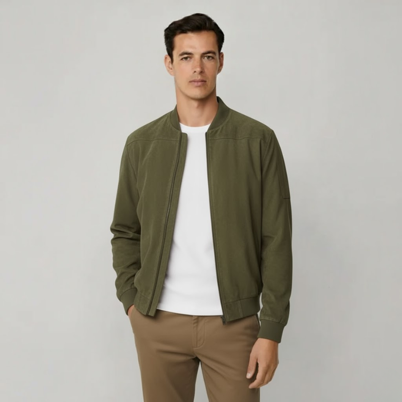 The Kensington Premium Suede Bomber Jacket