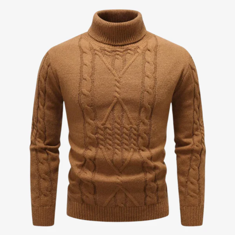 The Greenwich Cable-Knit Turtleneck Sweater