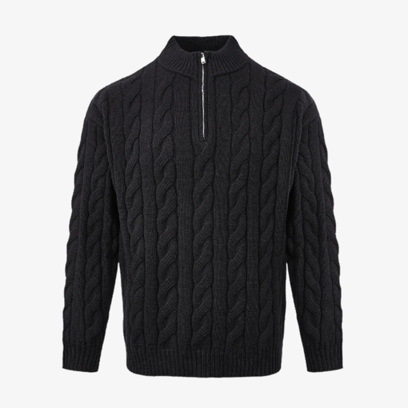 The Greenwich Quarter-Zip Cable Knit Sweater