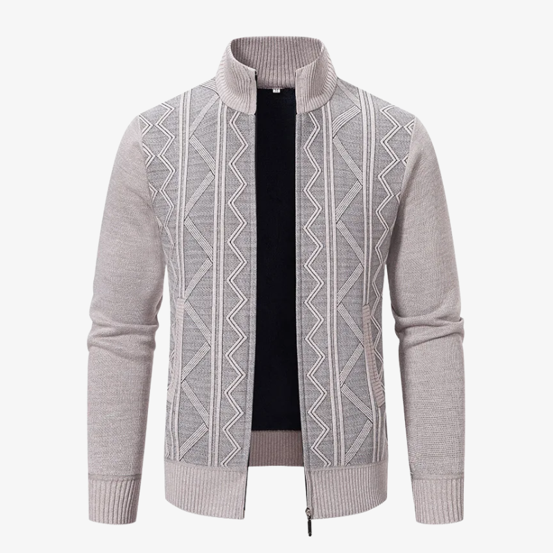The Aspen Geometric Full-Zip Cardigan