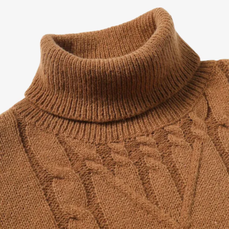 The Greenwich Cable-Knit Turtleneck Sweater