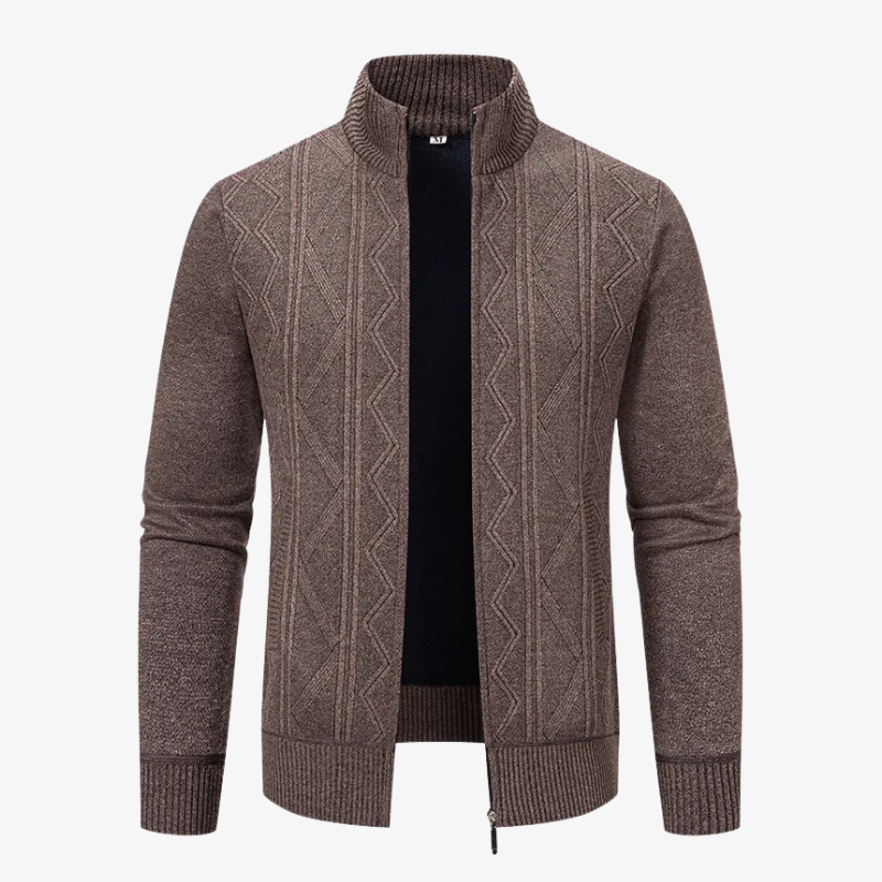 The Aspen Geometric Full-Zip Cardigan