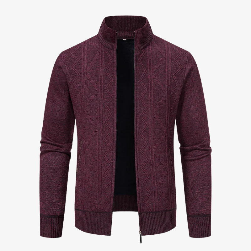 The Aspen Geometric Full-Zip Cardigan