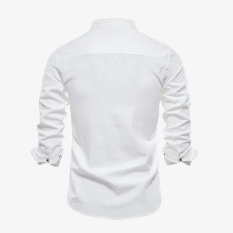 The Monaco Band-Collar Linen-Blend Shirt