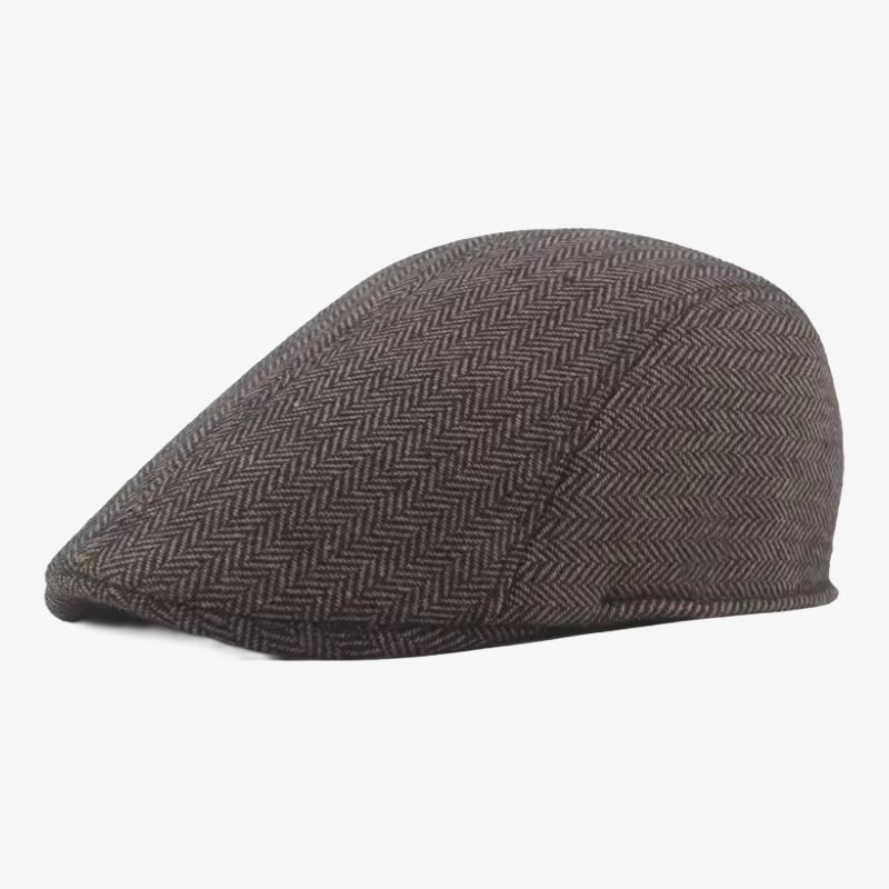 The Belmont Herringbone Flat Cap