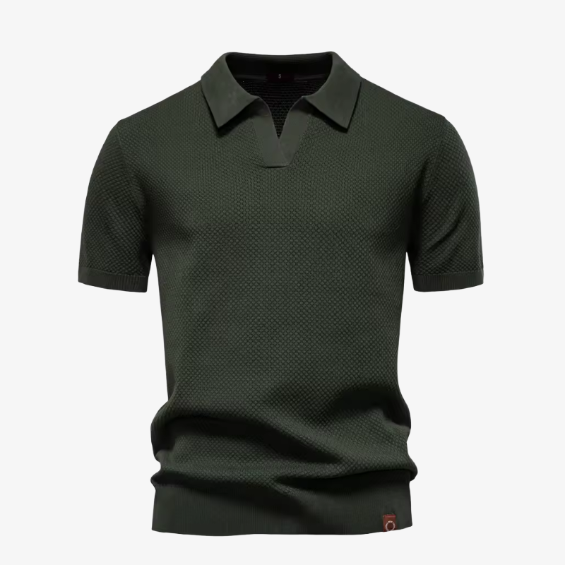 The Carmel Textured Knit Polo